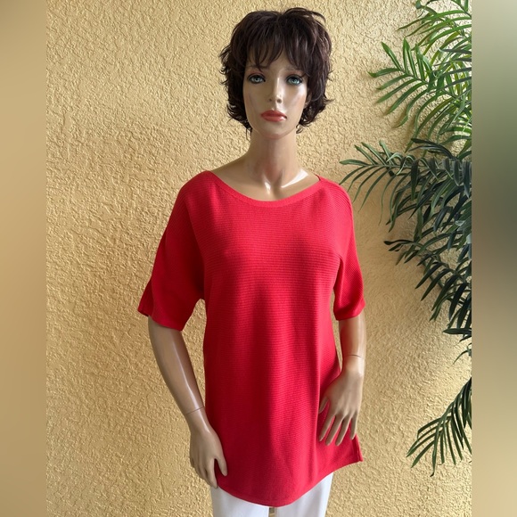 TALBOT’S coral ribbed sweater tunic top - Picture 1 of 8